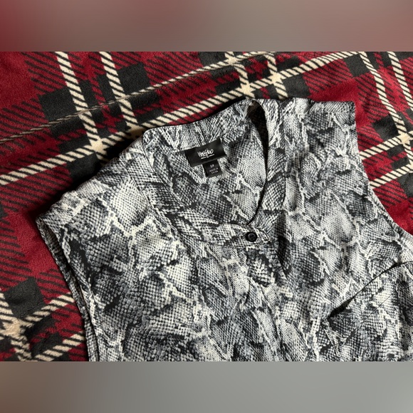 Massimo Shift Dress Gray Snake Print Sleeveless Button Down Blouse - Picture 4 of 12